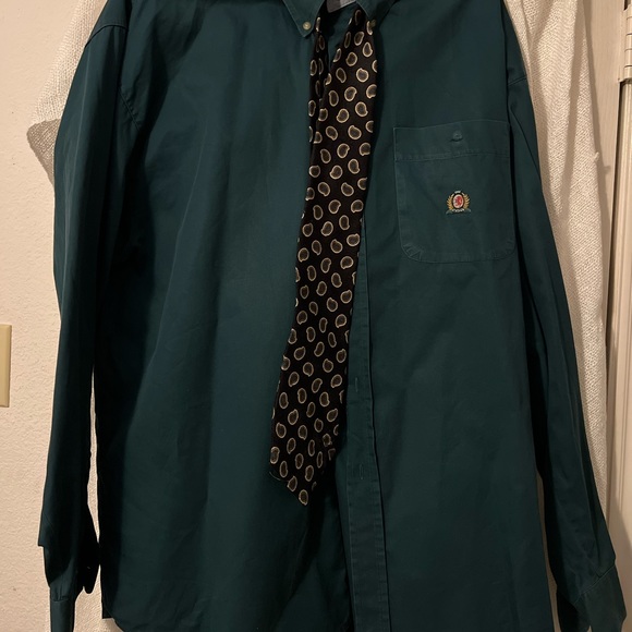 BB Classic Other - XL pure cotton BB Classic long sleeve shirt with black and green Damon Tie